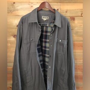 DULUTH 2XL Mens grey Firehose flannel lined jacket